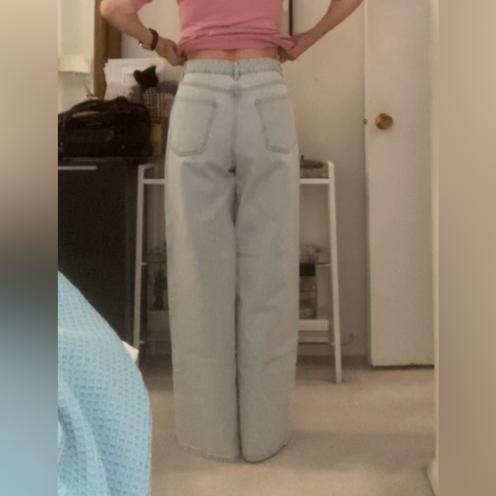 Zara light blue wide leg high waisted jeans size 40 - Picture 2 of 10